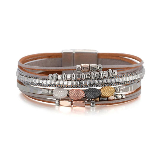 Bohemian Style Leather Multi-Layer Bracelet Bangle - BJ/LB: 1