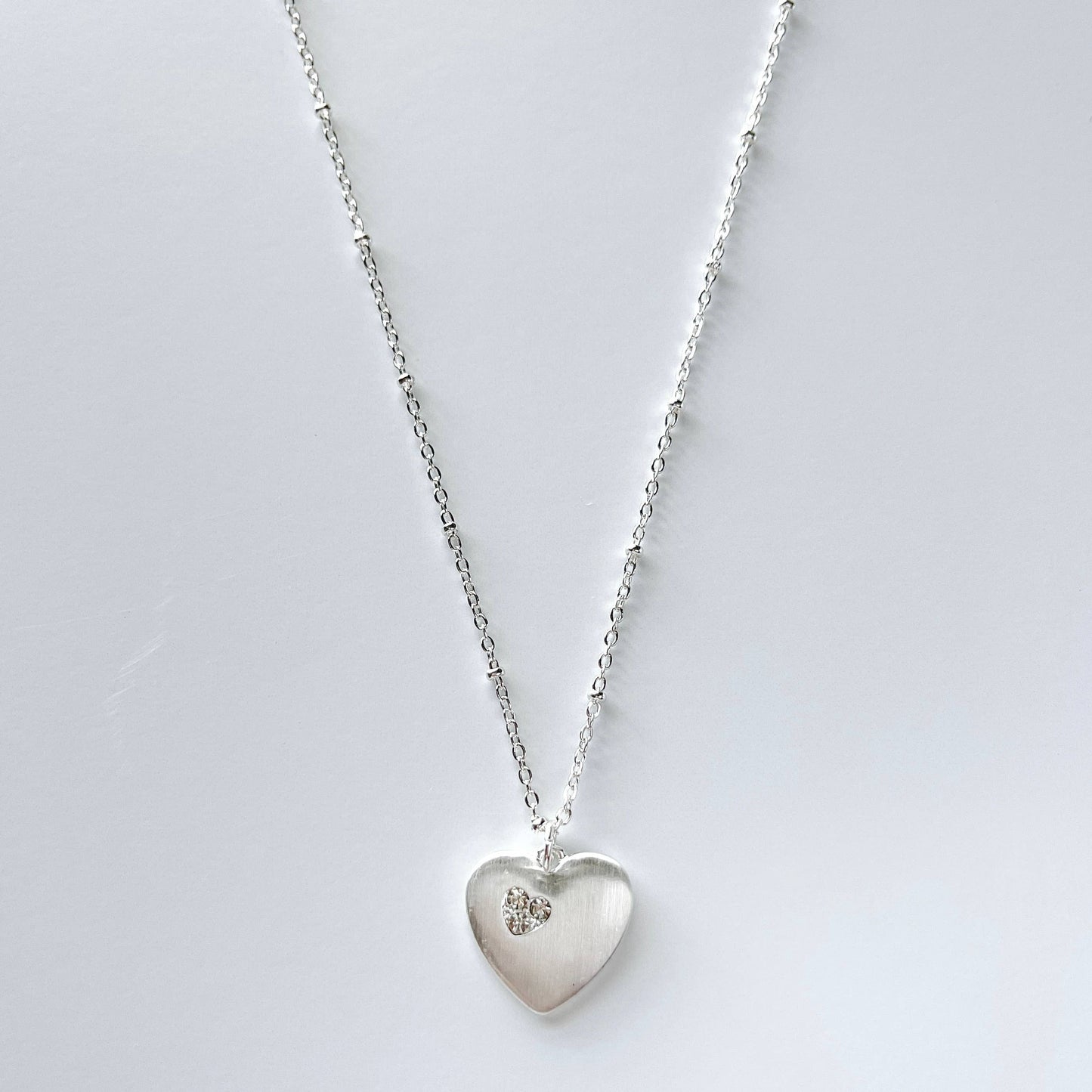 Fashion Heart Stone Pendant Necklace