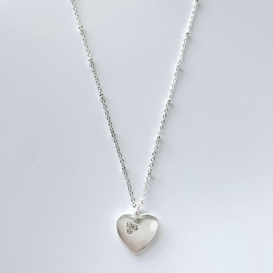 Fashion Heart Stone Pendant Necklace