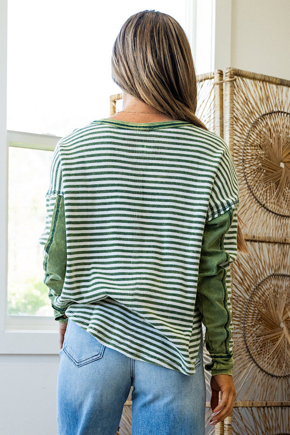 Green Stripe Long Sleeve T-Shirt