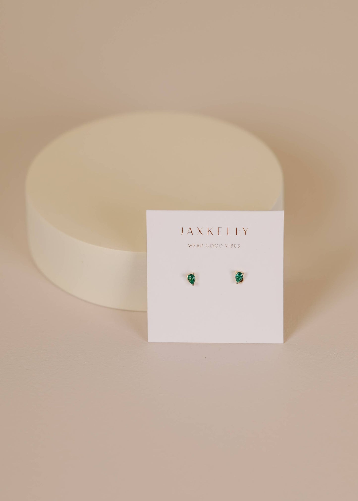 Teardrop - Emerald CZ - Earrings