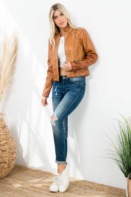 Garment Dye Double Zipper Pocket Jacket