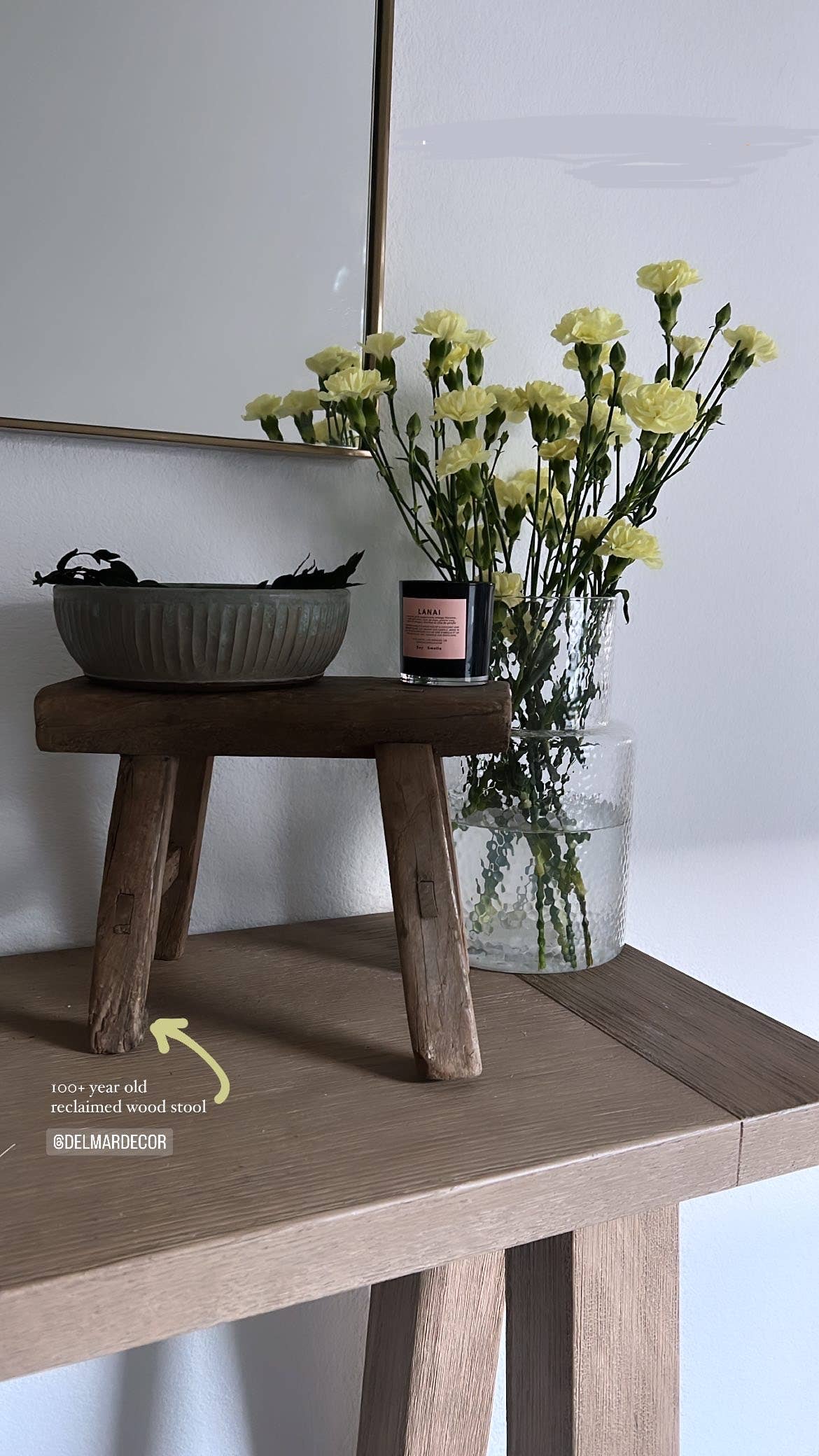 Raw Elm Wood Stool, Wabi Sabi design